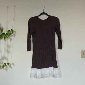 Half sleeve mini dress with ruffle trim